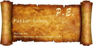 Paller Ervin névjegykártya
